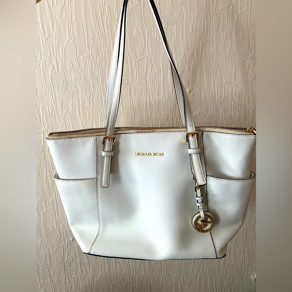 White michael kora tote bag
